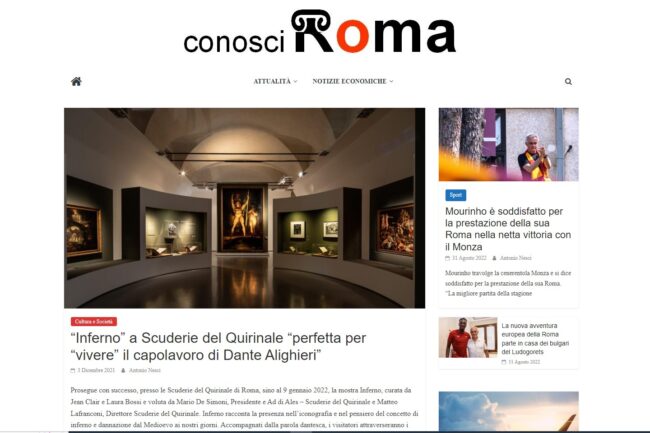 CONOSCI ROMA – “Inferno” a Scuderie del Quirinale “perfetta per “vivere” il capolavoro di Dante Alighieri”